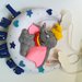 Fiocco nascita coccarda fuori porta decorazione bimbo Dumbo luna stellata cuore
