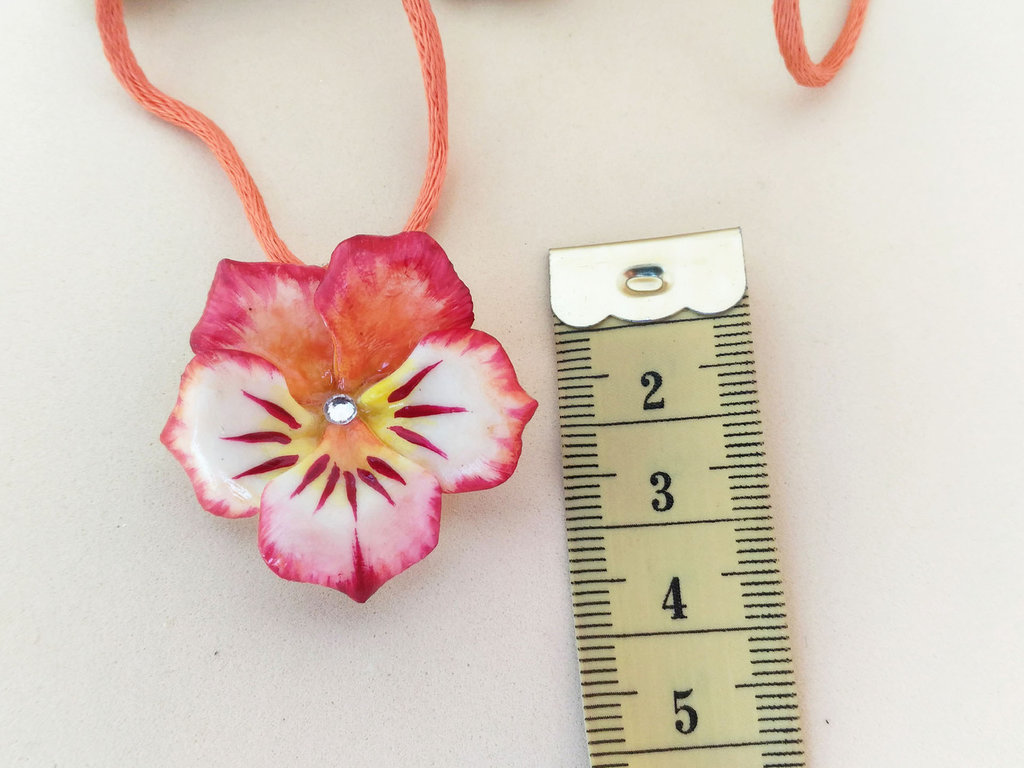 Collana Con Pendente A Forma Di Sfera Di Fiori E Ciondolo A Forma Di Luna Fatata Nei Toni Del Viola/lilla - Italia - Foto 6