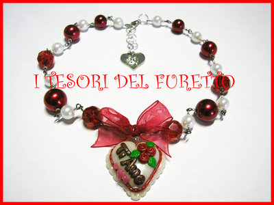 Collana S.Valentino fimo cernit OOAK idea regalo love torta dolcetto Collana S.Valentino fimo cernit OOAK idea regalo love torta dolcetto