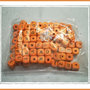 Lotto 100 lettere alfabeto cubi in legno 10 mm. colore ARANCIONE