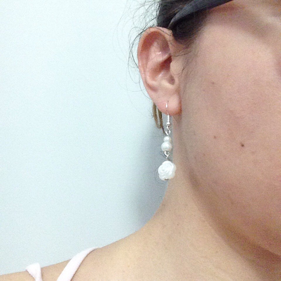 Orecchini Pendenti A Cerchio Con Perline Di Vetro Bianco - Gioielli Boho Per Donna - Stile Spiaggia E Boemia - Accessorio Estivo