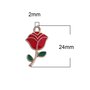 5 Pendenti Charms a forma di ROSA ROSELLINA con gambo 24mm x 13mm per bomboniere feste party eventi Natale