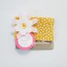 10 Sacchetti porta confetti in cotone e lino decorati con fiori in feltro e tag come bomboniera per la vostra bambina!