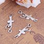 3*(10 pezzi ) Pendente Charms a forma di BALLERINA  20 x 6  mm per collane, bomboniere, bracciali, feste party eventi Natale