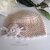 Cappellino beige neonata cotone all'uncinetto
