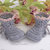 Scarpine neonata uncinetto stivaletti grigi cotone idea regalo nascita baby shoes crochet handmade