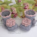 Scarpine neonata uncinetto stivaletti grigi fiore rosa antico cotone idea regalo nascita baby shoes crochet handmade