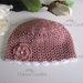 Cappellino rosa antico neonata cotone all'uncinetto