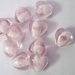 Perla perlina in vetro trasparente a forma di cuore  con dettagli color ROSA decorazioni Accessori bigiotteria, orecchini, bracciali, collane