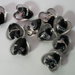 Perla perlina in vetro trasparente a forma di cuore  con dettagli di colore NERO decorazioni Accessori bigiotteria, orecchini, bracciali, collane