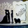 Cornice Portafoto cake topper in legno per sposi con albero della vita con incisione personalizzata