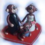 Riservato a Luca 2 cake topper scimmiette 3 targhette auto