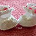 Scarpine per neonata realizzate a uncinetto con filo di scozia al 100% italiano