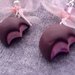 Orecchini pendenti in Fimo con cioccolatino ripieno morsicato