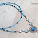 COLLANA DOPPIA ROSONE 2 - con cabochon argento e turchese perline e nickel free!!!