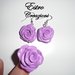 orecchini e anello rose lilla