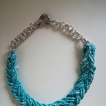 Collana Girocollo In Pelle Intrecciata Con Calamita – Acciaio Inox E Cuoio 6mm