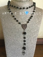 Collana rosario con agata nera