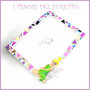 Cornice portafoto " Trilly " Campanellino mosaico fimo cernit premo idea regalo mosaico bambina comunione cresima battesimo compleanno 