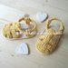 Sandali neonato/bambino in cotone giallo vaniglia - uncinetto - fatto a mano
