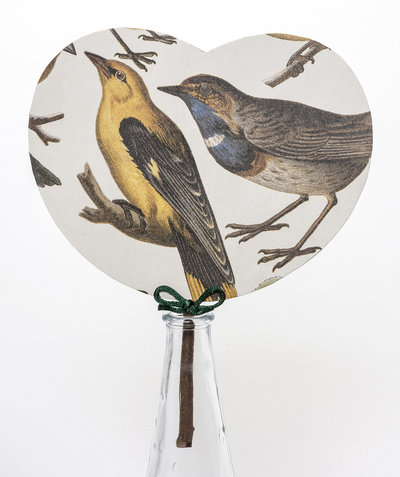 VENTAGLIO IN CARTONCINO rivestito con carta d'autore "UCCELLO FIOCCO" - fresca estate - regalo estivo - accessori donna VENTAGLIO IN CARTONCINO rivestito con carta d'autore "UCCELLO FIOCCO" - fresca estate - regalo estivo - accessori donna