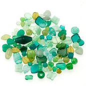 Perle Vetro Mix Verde (90pz circa) (50gr)