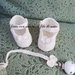 Scarpine bambina in puro cotone bianco panna con fiocco