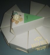Scatolina portaconfetti fetta di torta bomboniera per battesimo comunione Cresima compleanno