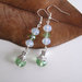 Orecchini pendenti cristallo verde peridot & white opal