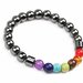 Bracciale uomo donna unisex con vera ematite e pietre dure naturali 7 chakra magnetoterapia