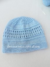 cappello bambino in cotone azzurro 100%