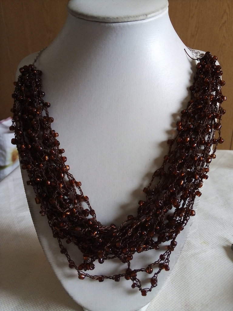 Collana In Pelle Marrone Regolabile Con Moschettone - Unisex Per Uomo, Donna E Bambino - Lunghezza 100cm - Foto 8