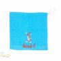 Asciugamano in spugna di cotone azzurro con Tom & Jerry personalizzato con nome - Misure: 30 x 30 cm