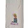 Asciugamano in spugna di cotone bianco con ricamo Elsa di Frozen personalizzato con nome - Misure: 50 x 30 cm