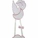 Fiocco Nascita a forma di Cicogna con Nuvola personalizzato con ricamo del nome - Sally - femminuccia - Misure: 49 cm x16 cm (circa) 