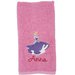 Asciugamano in spugna di cotone color rosa, con ricamo Cenerentola personalizzato con nome - Misure: 50 x 30 cm