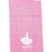 Asciugamano in spugna di cotone color rosa, con ricamo Cenerentola personalizzato con nome - Misure: 50 x 30 cm