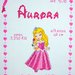 Quadretto nascita - fiocco nascita - PRINCIPESSA AURORA BABY -punto croce- B95