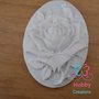 Gessetti colore bianco profumati a forma di MEDAGLIONE CON ROSA per bomboniera Laurea, Cresima, Battesimo, Comunione, Matrimonio, Natale - Idea Regalo