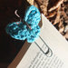 graffetta segnalibro / segnapagina decorata a mano all'uncinetto con farfalla o cuore