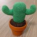 Cactus kawaii amigurumi in vaso, fatto a mano all'uncinetto 