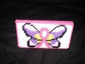 Handmade Breast Cancer Butterfly Checkbook Cover