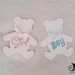 Etichette nascita o inviti battesimo orsetto bianco personalizzabile con fiocco girl e boy 
