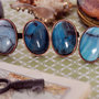 Anello con pietra agata striata azzurra - blu - Pietre dure - Idee regalo - Portafortuna - Cristalloterapia