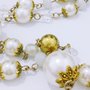 COLLANA LUNGA ANTICHIZZATA CON PERLE; CRISTALLI E VETRO VENEZIANO - BIANCO D'AUTUNNO 