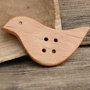 Bottone a forma di uccellino in legno di faggio