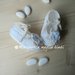 Scarpine Battesimo bambina - fatte a mano - uncinetto - puro cotone bianco e panna