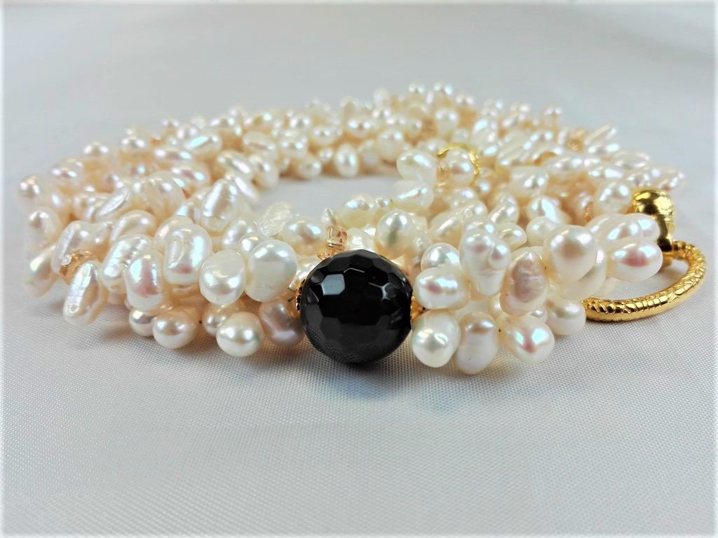 Collana Di Perle Coltivate D'acqua Dolce Barocche Bianche AAAA Da - Foto 9