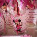 Bottiglia in vetro porta succo Minnie con cannuccia Festa compleanno battesimo comunione cresima