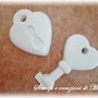 2 stampi  chiave + lucchetto cuore in silicone 